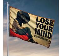 Drapeaux Man Cave Lose Your Mind, Find Your Soul. Drapeaux pour extérieur Bar Décor pour la maison (60 x 90 cm)