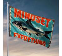 Drapeaux Man Cave Mindset Is Everything. Drapeaux pour extérieur Bar Décoration pour la maison (30 x 45 cm)
