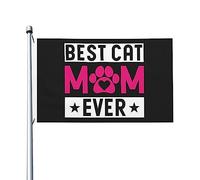 Drapeaux « Meilleurs mamans de chats » pour l'extérieur, drapeau double face en polyester robuste de 90 x 150 m pour la décoration de la maison, de la cour, du festival, du jardin extérieur, drapeaux