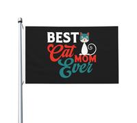 Drapeaux « Meilleurs mamans de chats » pour l'extérieur, drapeau double face en polyester robuste de 90 x 150 m pour la décoration de la maison, de la cour, du festival, du jardin extérieur, drapeaux