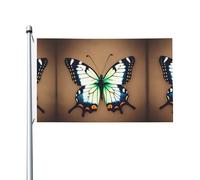 Drapeaux mignons de 0,9 x 1,5 m à imprimé papillon - Bannières intérieur/extérieur résistantes à la décoloration avec œillets métalliques pour décoration de maison et de vacances