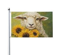 Drapeaux mignons de moutons et tournesols, 9,1 x 1,5 m, bannière de vœux avec œillets, décoration d'intérieur et d'extérieur