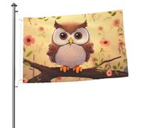 Drapeaux mignons en forme de chouette pour l'extérieur - 6,1 x 91,4 cm - Drapeau de jardin saisonnier double face avec œillets - Drapeau d'extérieur pour décoration de maison, toile de fond pour photo