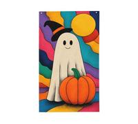 Drapeaux mignons fantômes et citrouilles, 9,6 x 1,5 m, bannière de vœux avec œillets, décoration d'intérieur et d'extérieur