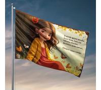 Drapeaux mignons pour chambre d'adolescente fille avec papillons : un drapeau fantaisiste de conte d'automne décorations de porte pour chambre à coucher, drapeaux de campagne garçon (120 x 180 cm)