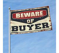 Drapeaux mignons pour chambre d'adolescentes et de filles avec inscription « Beware of Buyer » - Drapeau de bar - Décoration de jardin - Automne (60 x 90 cm)