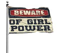 Drapeaux mignons pour chambre d'adolescentes et de filles avec inscription « Beware of Girl » - Drapeau de bar pour décoration de grotte - Drapeau de jardin - Automne (152 x 244 cm)