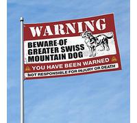 Drapeaux mignons pour chambre d'adolescentes et de filles avec inscription « Beware of Greater Swiss Mountain Dog » pour bar, grotte, jardin, automne (30 x 45 cm)