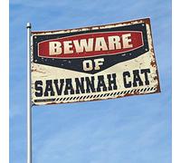 Drapeaux mignons pour chambre d'adolescentes et de filles avec inscription « Beware of Savannah » - Drapeau cool pour chambre d'étudiant (120 x 180 cm)