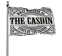 Drapeaux mignons pour chambre d'adolescentes et de filles avec inscription « What Happens At The Casdin Stays At The Casdin » - Drapeaux cool pour chambre de gars, dortoir (30 x 45 cm)