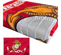 Drapeaux militaires brodés du Corps des Marines 7,6 x 12,7 cm pour l'extérieur - Drapeau américain double face USMC brodé à 2 plis - Drapeau du Corps des Marines des États-Unis avec 2 œillets en