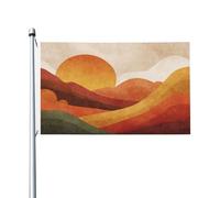 Drapeaux minimalistes abstraits pour Thanksgiving, coucher de soleil, maison, 9,5 x 1,5 m, bannière de vœux avec œillets, décoration d'intérieur et d'extérieur