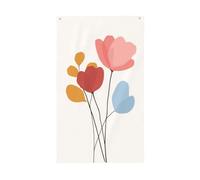 Drapeaux minimalistes abstraits, roses et bleus, 9,1 x 1,5 m, bannière de vœux avec œillets, décoration d'intérieur ou d'extérieur