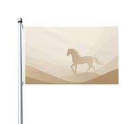 Drapeaux minimalistes avec silhouette de cheval - 9,1 x 1,5 m - Avec œillets - Décoration d'intérieur ou d'extérieur