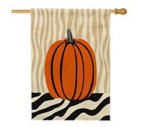 Drapeaux minimalistes d'automne pour maison de citrouille 71 x 101,6 cm double face pour l'extérieur, automne moderne abstrait en toile verticale en lin pour la maison, Thanksgiving, récolte, avant