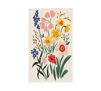 Drapeaux minimalistes de fleurs jonquilles et jacinthes des bois - 9,1 x 1,5 m - Bannière de vœux avec œillets - Décoration d'intérieur ou d'extérieur