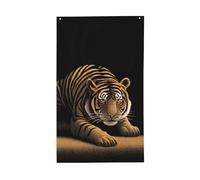 Drapeaux minimalistes de maison de jardin tigre accroupi, 9,1 x 1,5 m, bannière de vœux avec œillets, décoration d'intérieur et d'extérieur