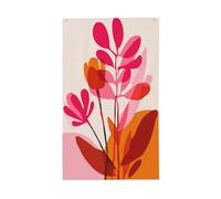 Drapeaux minimalistes floraux, roses, oranges, formes audacieuses, 9,6 x 1,5 m, bannière de vœux avec œillets, décoration d'intérieur ou d'extérieur