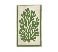 Drapeaux minimalistes verts découpés d'une plante de mer, cour, maison, bannière de vœux avec œillets, décoration d'intérieur et d'extérieur