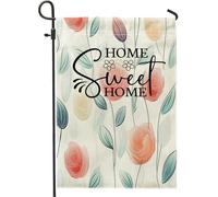 Drapeaux modernes de roseraie de 30,5 x 45,7 cm pour l'extérieur, drapeaux verticaux minimalistes floraux standard en lin pour maison, fleur simple, avant, cour, pelouse, décoration extérieure