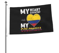 Drapeaux Mon cœur, mon pays, ma Colombie pour l'extérieur 2 x 3 pieds, bannière robuste double face pour la maison, la cour, le festival, la décoration de jardin extérieur, drapeau de bienvenue