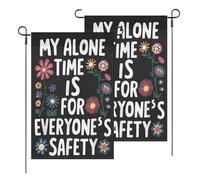 Drapeaux Mon Temps Seul Est Pour La Sécurité De Tous Jardin Décoration Flag Couture Double Face Garden Flag Pour Patio Saisonnière Bar 3X5Ft