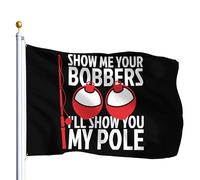 Drapeaux Montre-Moi Tes Bobbers, Je Te Montrerai Ma Canne Drapeau Corsaire Résistants Aux Intempéries,Renforcé Bannière Extérieure Pour Restaurant Manif Fête 90X150Cm