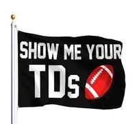 Drapeaux Montre-Moi Tes Tds Football Drôle Drapeau De Vacances Résistants Aux Intempéries,Résistant À La Décoloration Bannière Extérieure Pour Bar Intérieur Balcon 90X150Cm