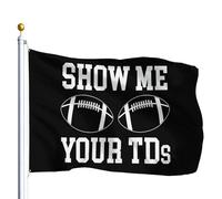 Drapeaux Montre-Moi Tes Tds Football Drôle Drapeau Double Couture,Avec Œillets Bannière Extérieure Pour Extérieur Célébration Balcon 90X150Cm