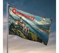 Drapeaux muraux amusants Allemagne : un voyage à travers des paysages intemporels et une histoire riche drapeaux de dortoir pour gars drapeaux pour hommes (60 x 90 cm)