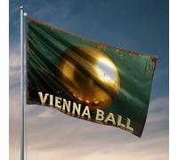 Drapeaux muraux amusants avec boule de Vienne dorée : un luxueux drapeau d'invitation à un événement, décoration de chambre indépendante, accessoires pour joueurs (60 x 90 cm)