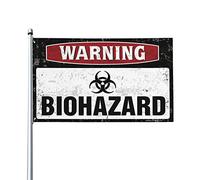 Drapeaux muraux amusants d'avertissement de danger biologique pour adolescents ou pour chambre (60 x 90 cm)