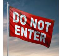 Drapeaux muraux amusants d'avertissement : « Do Not Enter Flag » - Décoration extérieure - Accessoires de bar de terrasse (60 x 90 cm)