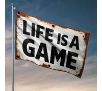 Drapeaux muraux amusants Life Is A Game : Embracing Life'S Challenges Drapeau Décoration extérieure Patio Bar Accessoires (120 x 180 cm)