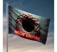 Drapeaux muraux amusants Neon Empire : le drapeau tressé de lumière pour dortoir pour gars (30 x 45 cm)