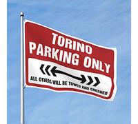Drapeaux muraux drôles Torino Parking Only Drapeaux pour chambre filles hommes Cave Decor (taille : 30 x 45 cm)