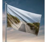 Drapeaux muraux pour chemin vers la plage : une scène côtière sereine drapeau fanions fanions décoration de campagne extérieur (120 x 180 cm)