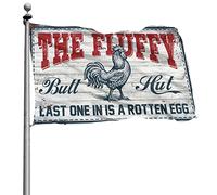Drapeaux muraux pour garçons avec panneau « The Fluffy Butt Hut Last One In Is A Rotten Egg » - Drapeaux cool pour chambre de garçons (152 x 244 cm)