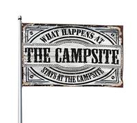 Drapeaux muraux pour garçons « What Happens At Campsite Stays At Campsite » Drapeaux cool pour garçons (120 x 180 cm)