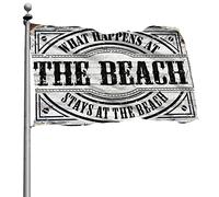 Drapeaux muraux pour garçons « What Happens At The Beach Stays At The Beach » - Drapeaux cool pour garçons - Drapeaux pour chambre de garçons (120 x 180 cm)