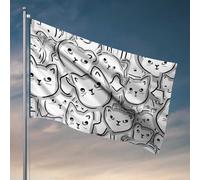 Drapeaux muraux pour gars Kitty Cat Invasion : un drapeau frénésique en fourrure décoration amusante pour bar, voiture drapeaux pour chambre (30 x 45 cm)