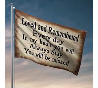 Drapeaux muraux pour gars Memories of Loved Ones : Always In My Heart Drapeau décoratif amusant pour bar, voiture, chambre (152 x 244 cm)