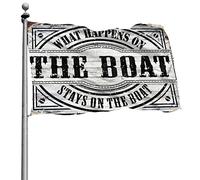 Drapeaux muraux pour gars « What Happens On The Boat Stay On The Boat » - Drapeaux cool pour garçons - Drapeaux pour chambre de garçons (152 x 244 cm)