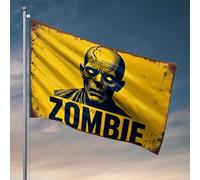 Drapeaux muraux pour gars Zombie Avertissement : La menace des morts-vivants drapeaux fanions drapeaux d'extérieur décoration de campagne (152 x 244 cm)