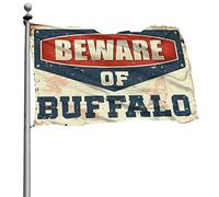 Drapeaux muraux pour les gars, méfiez-vous du drapeau de buffle, drapeaux cool pour garçons pour chambre de garçons (152 x 244 cm)