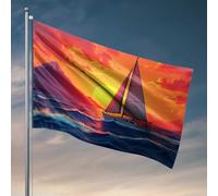 Drapeaux muraux pour les gars qui naviguent dans le coucher du soleil : un voyage serein drapeaux fanions fanions décoration de campagne extérieur (60 x 90 cm)