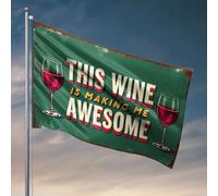 Drapeaux muraux pour les gars « This Wine Is Making Me Awesome » - Drapeaux pour chambre de fille - Décoration amusante de chambre (30 x 45 cm)