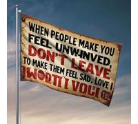 Drapeaux muraux pour les gars « When People Make You Feel Unwound, Don't Leave To Make Them Feel Sad » - Drapeaux pour décoration de chambre de fille (152 x 244 cm)