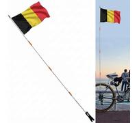 Drapeaux nationaux de vélo avec mât de sécurité pour vélo - Bande de rechange pour vélo en plein air (Belgique)