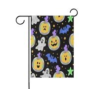 Drapeaux noirs mystiques d'Halloween à paillettes saisonnières pour l'extérieur Bannière de Noël pour décoration extérieure 30,5 x 45,7 cm double face